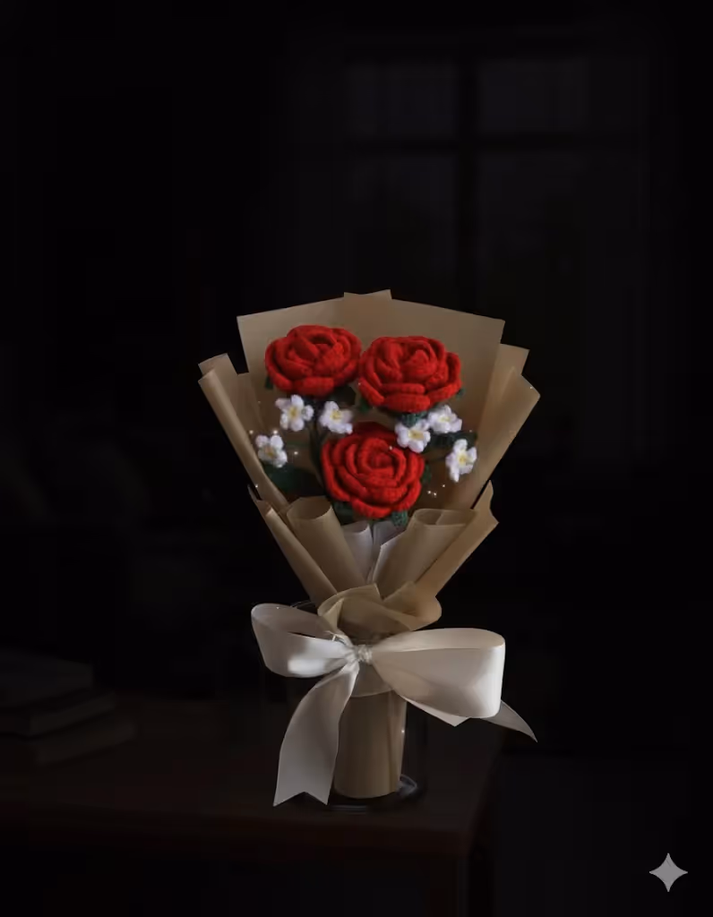 Cozy Bear Crochet Rose Bouquet - photo 4 of 4