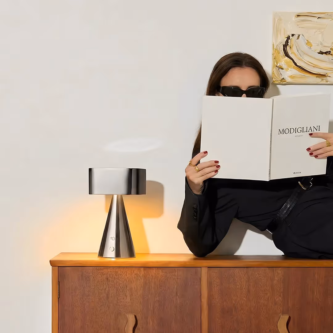 FIG Living Chrome Portable Lamp Titanium - photo 5 of 7