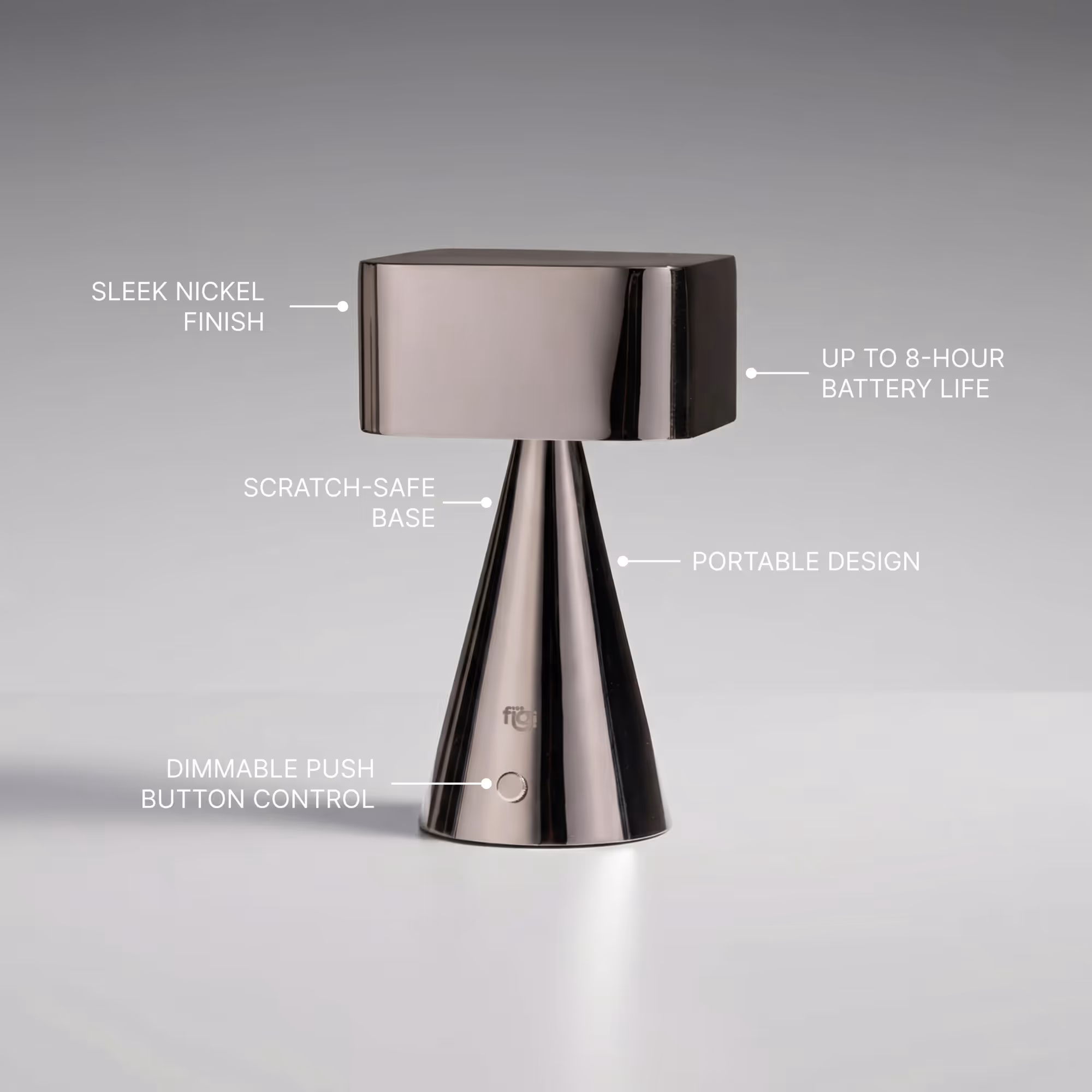 FIG Living Chrome Portable Lamp Titanium - photo 6 of 7