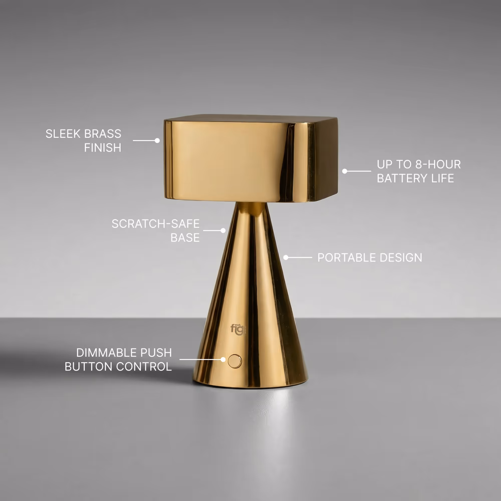 FIG Living Chrome Portable Lamp Gold - photo 7 of 8