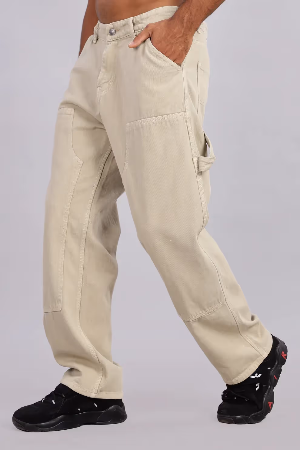 FOULCHILD Beige Carpenter Jeans - photo 2 of 4
