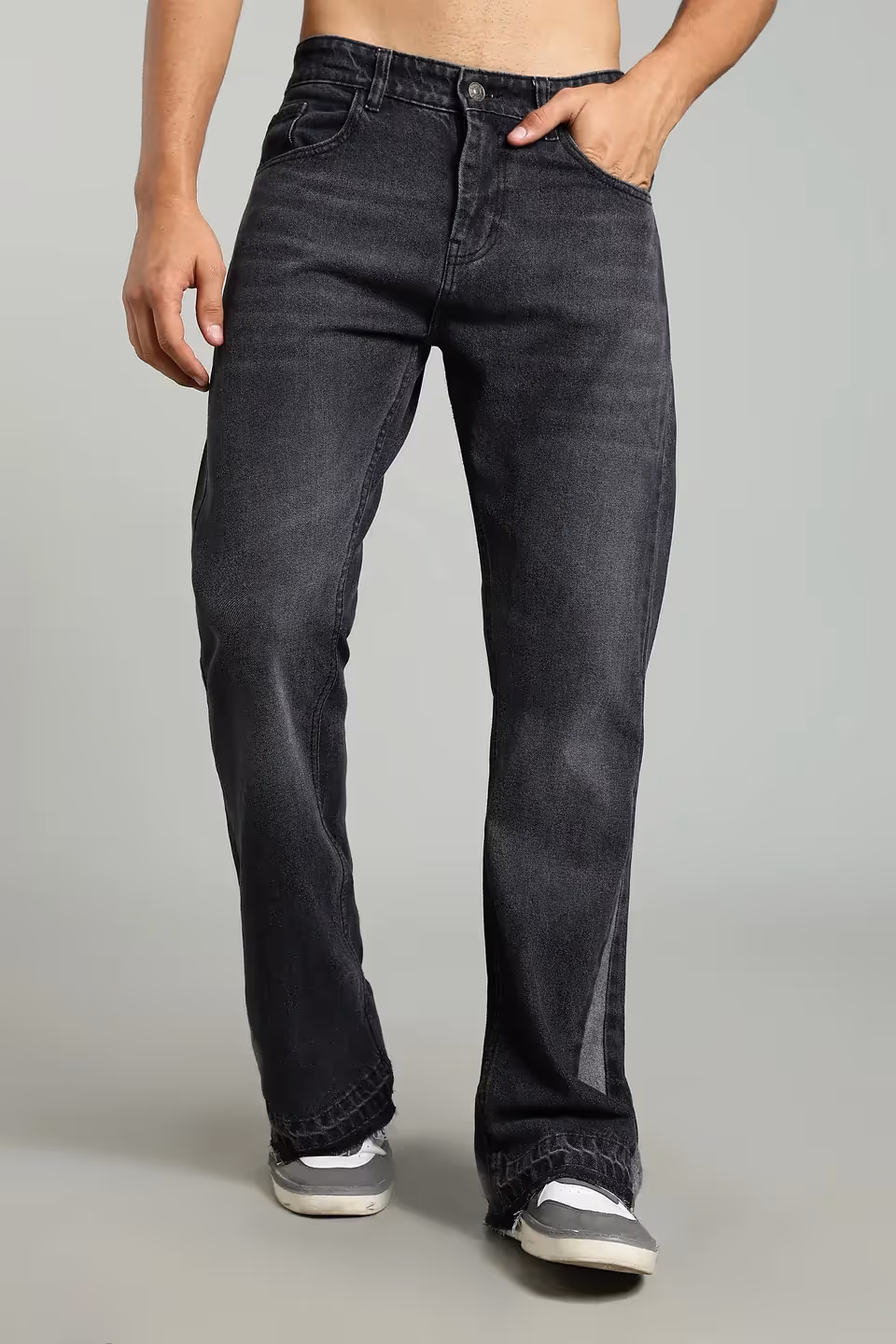 FOULCHILD Black Grey Flared Jeans - photo 1 of 4