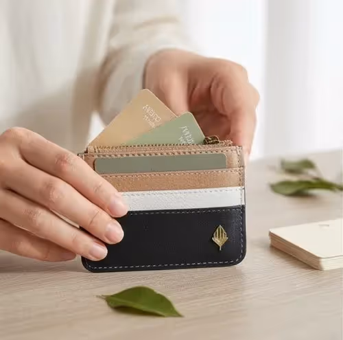 Green Hermitage Iris Zip Card Wallet - photo 2 of 4