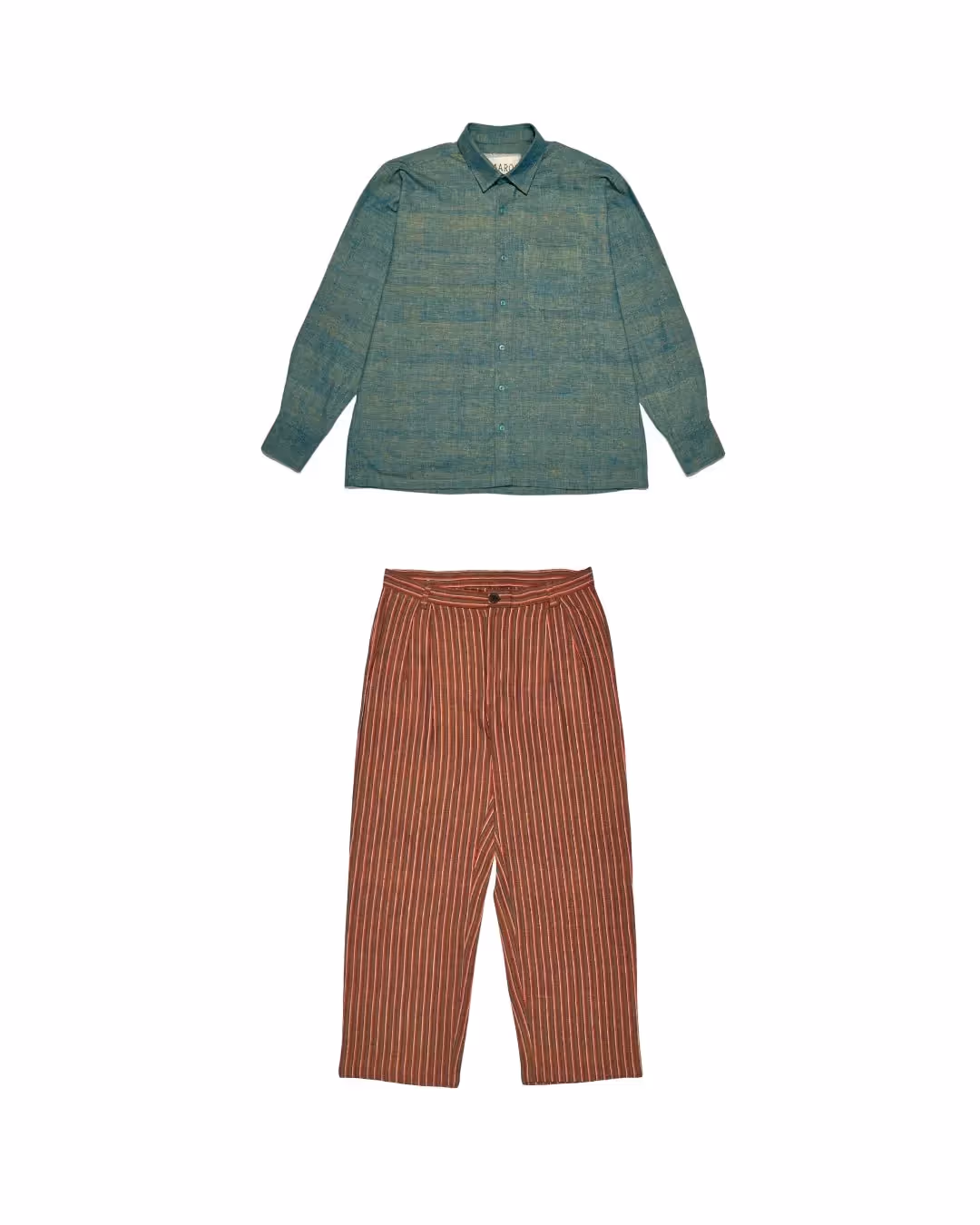 Kaaro Green & Russet Handwoven Co-ord Set – 100% Cotton, Made With Love - photo 1 of 6