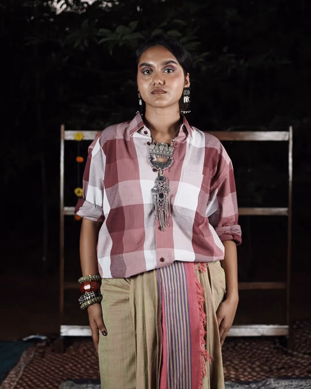 Kaaro Laterite Rose Handwoven Full Sleeve Shirt - photo 1 of 5
