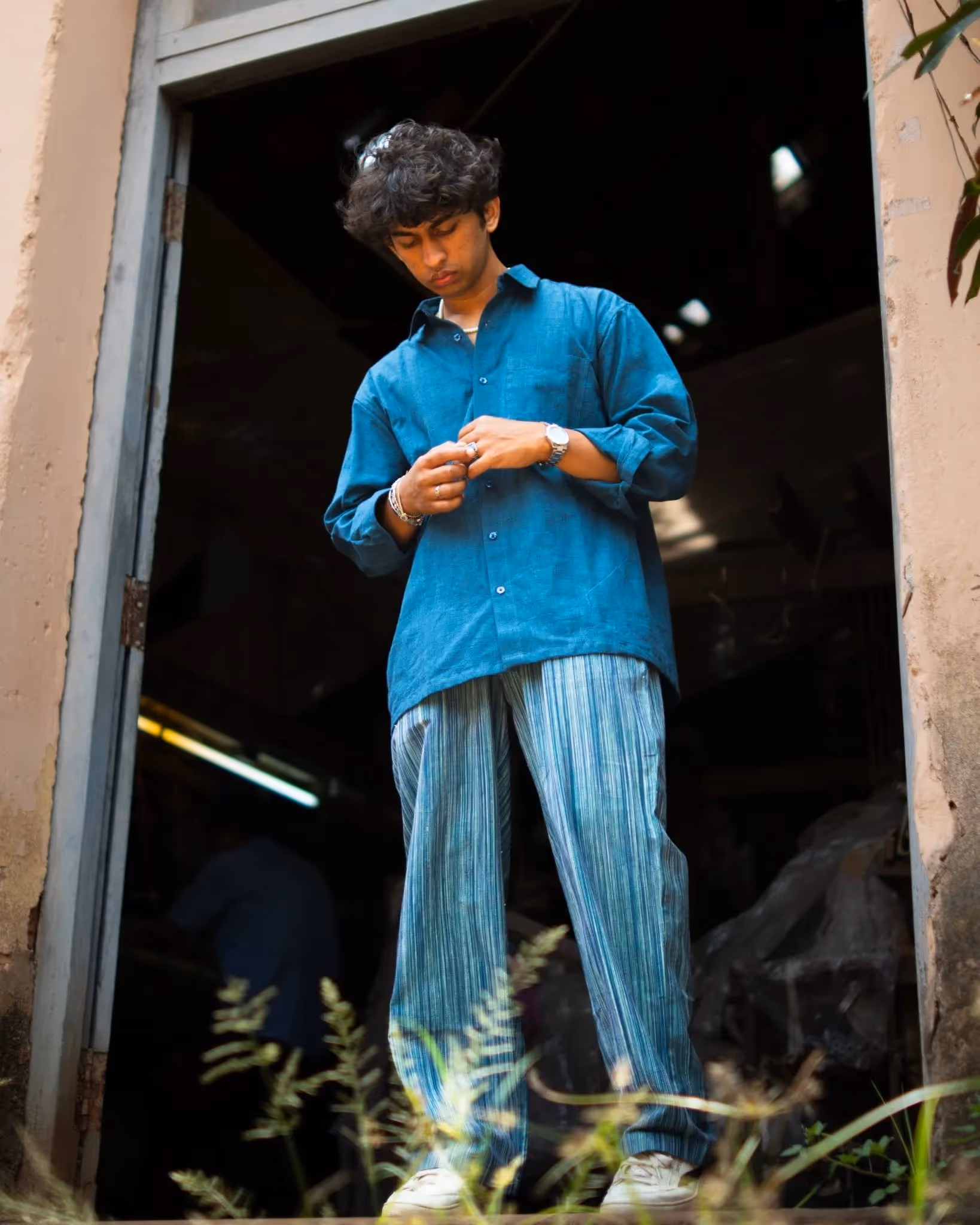 Kaaro Ocean Haze Handwoven Full Sleeve Shirt - Handspun and Handwoven - photo 4 of 4