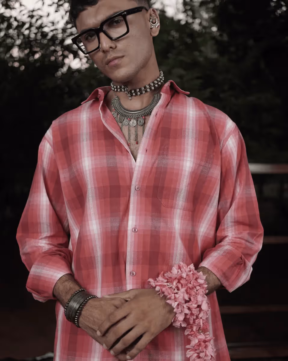 Kaaro The Bougainvillea Fade Handwoven Full Sleeve Shirt - photo 1 of 5