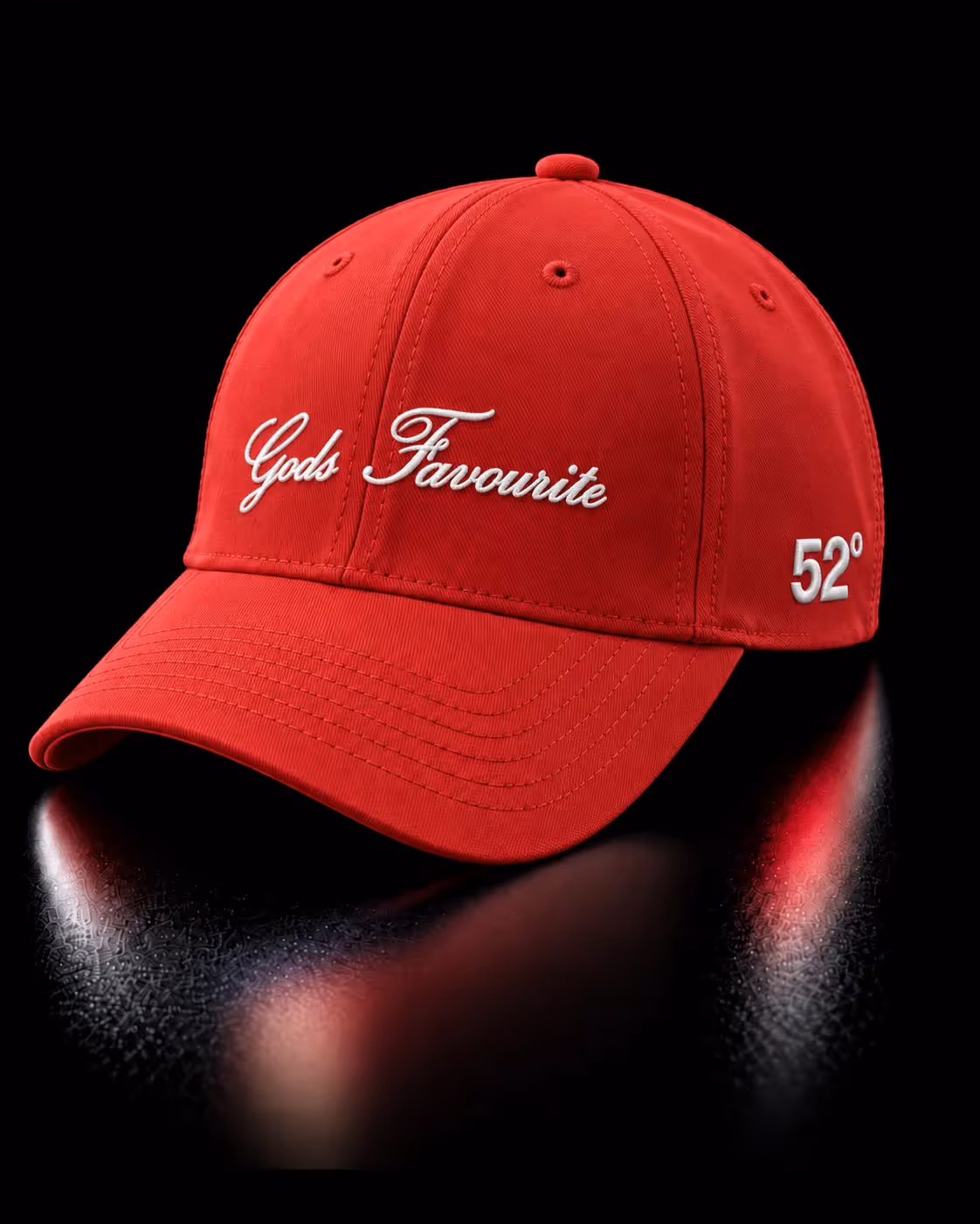Gods Favourite Red Cotton Baseball Cap image 1