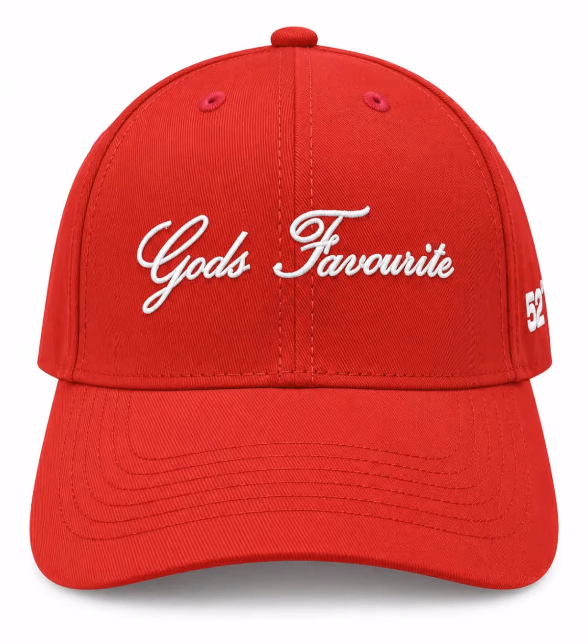 Gods Favourite Red Cotton Baseball Cap image 3