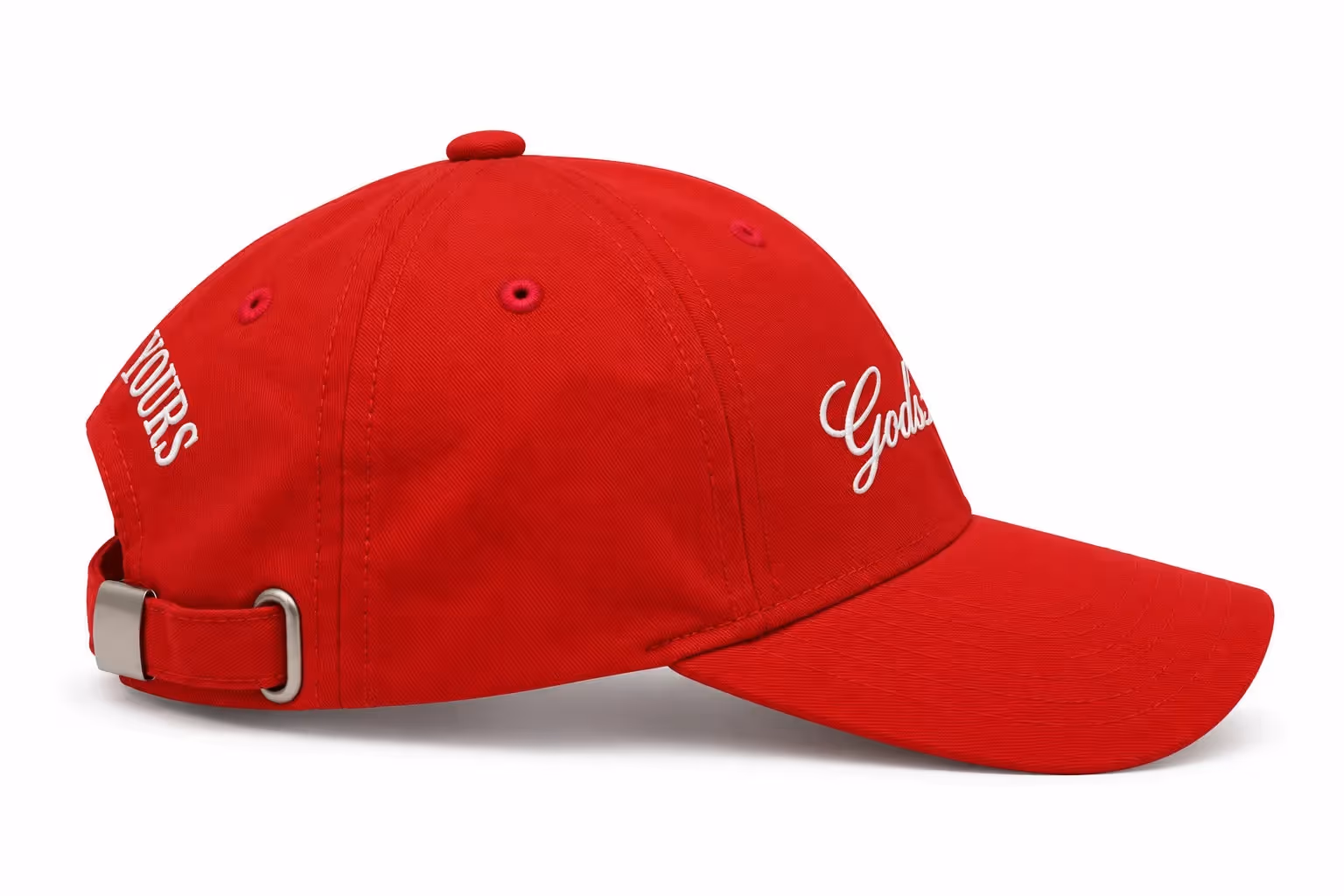 Gods Favourite Red Cotton Baseball Cap image 8