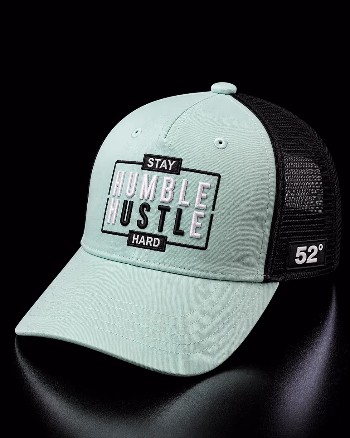 Humble Hustle Mint and Black Trucker Cap  image 1