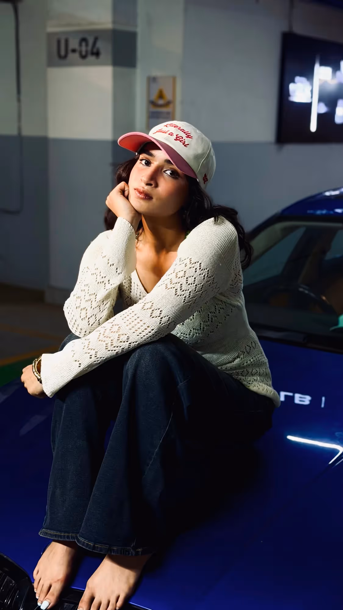 Literally Just A Girl White Cotton Baseball Cap image 6