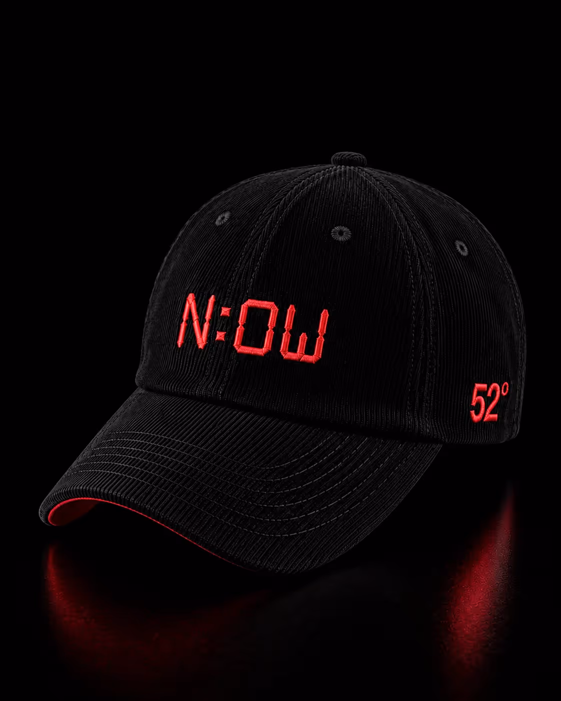N:OW Black Corduroy Baseball Cap image 1