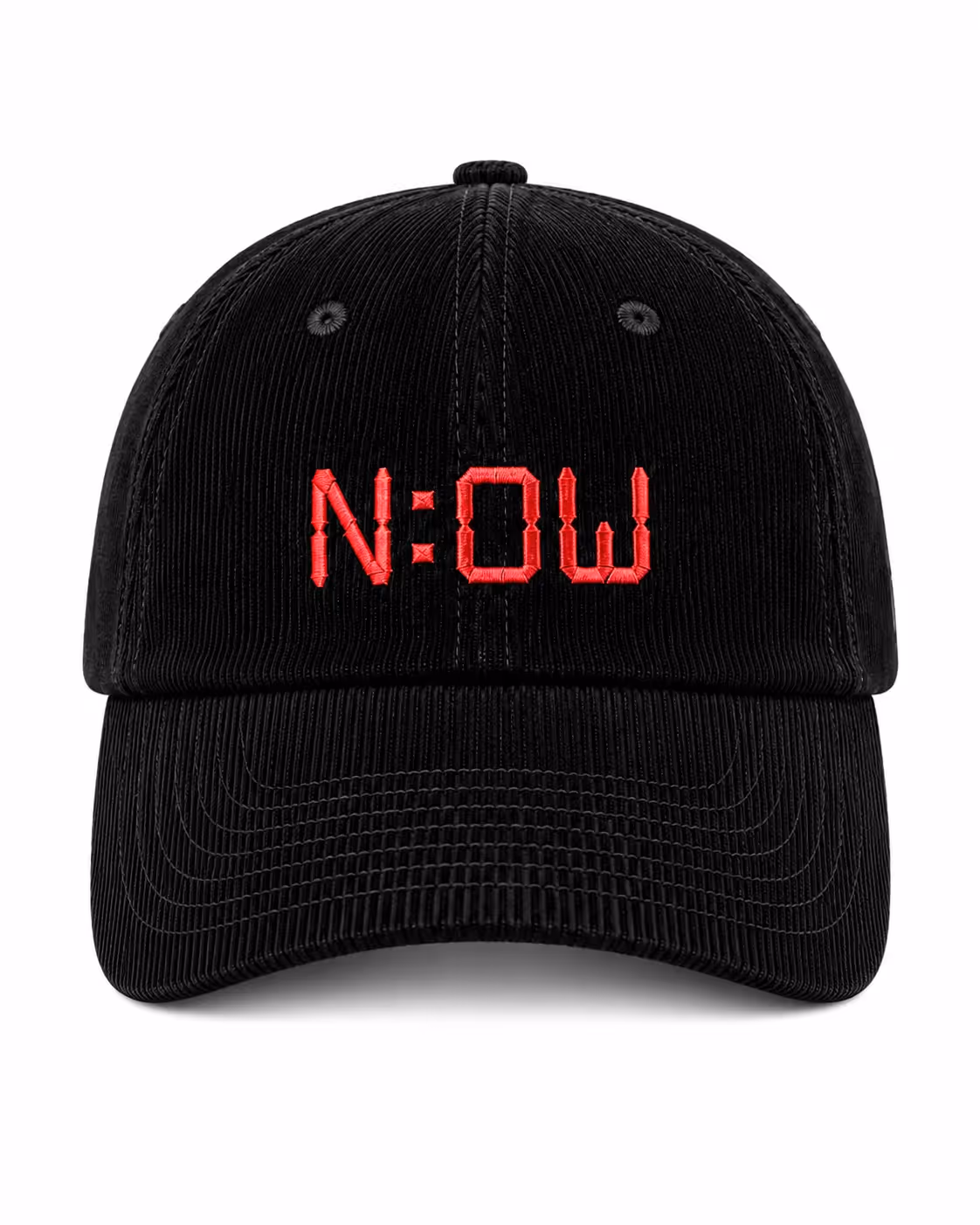 N:OW Black Corduroy Baseball Cap image 4