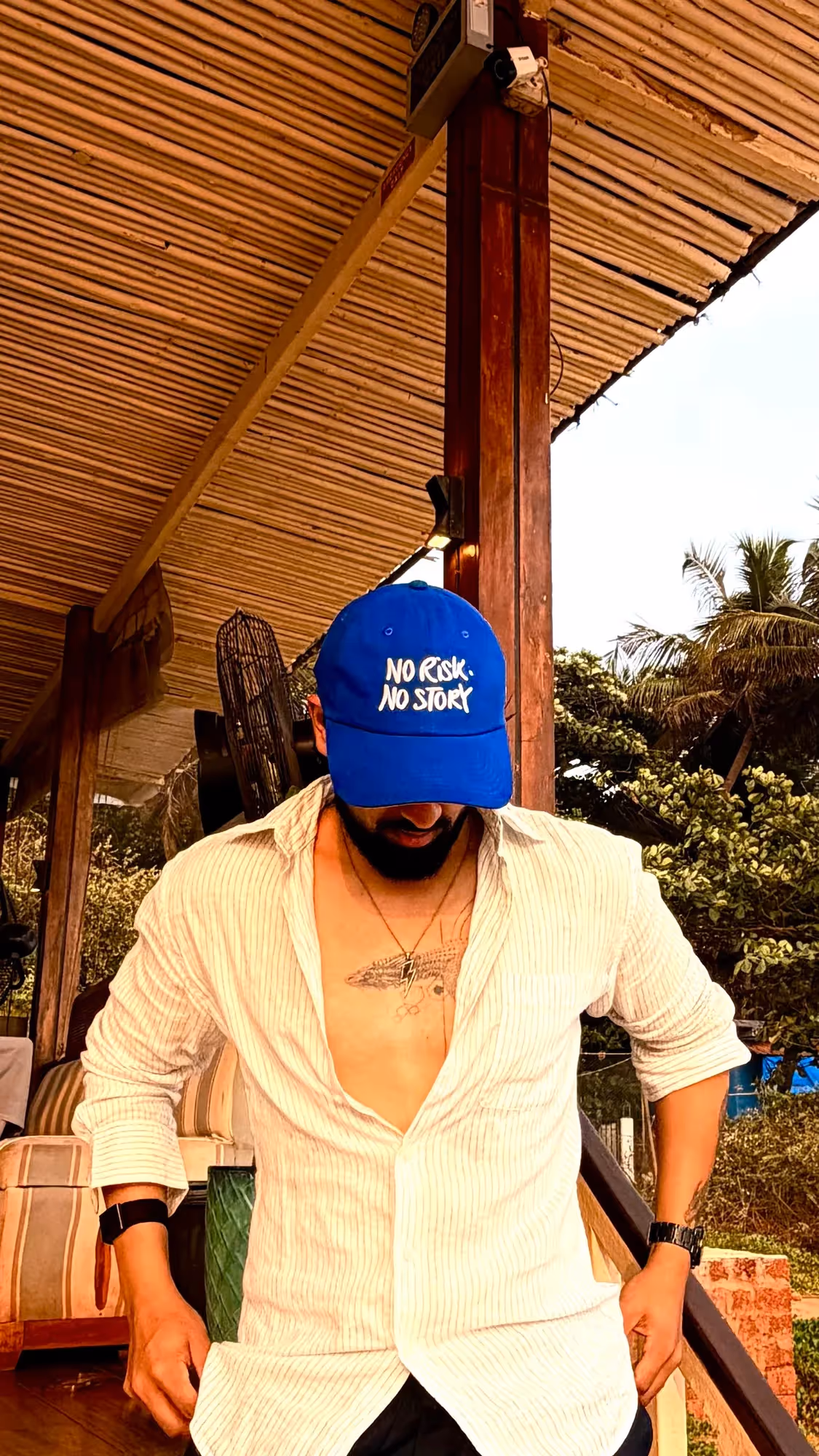 No Risk No Story Royal Blue Cotton Baseball Cap image 12
