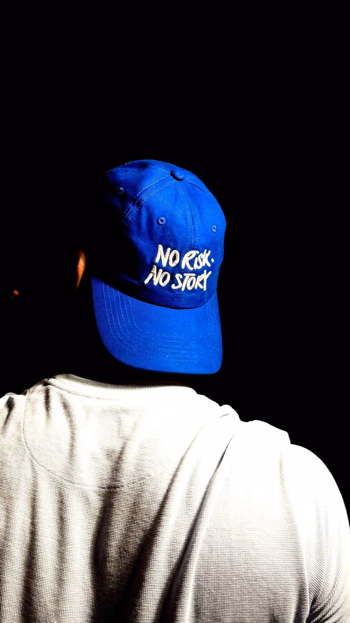 No Risk No Story Royal Blue Cotton Baseball Cap image 9