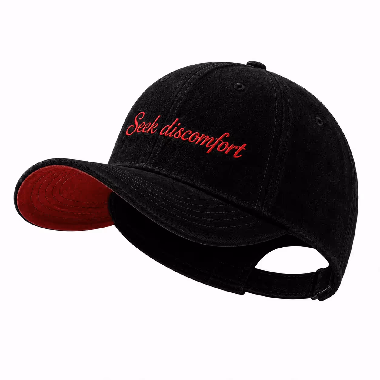 Seek Discomfort Black Suede Baseball Cap image 3