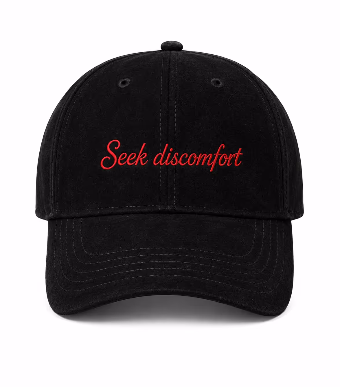 Seek Discomfort Black Suede Baseball Cap image 4