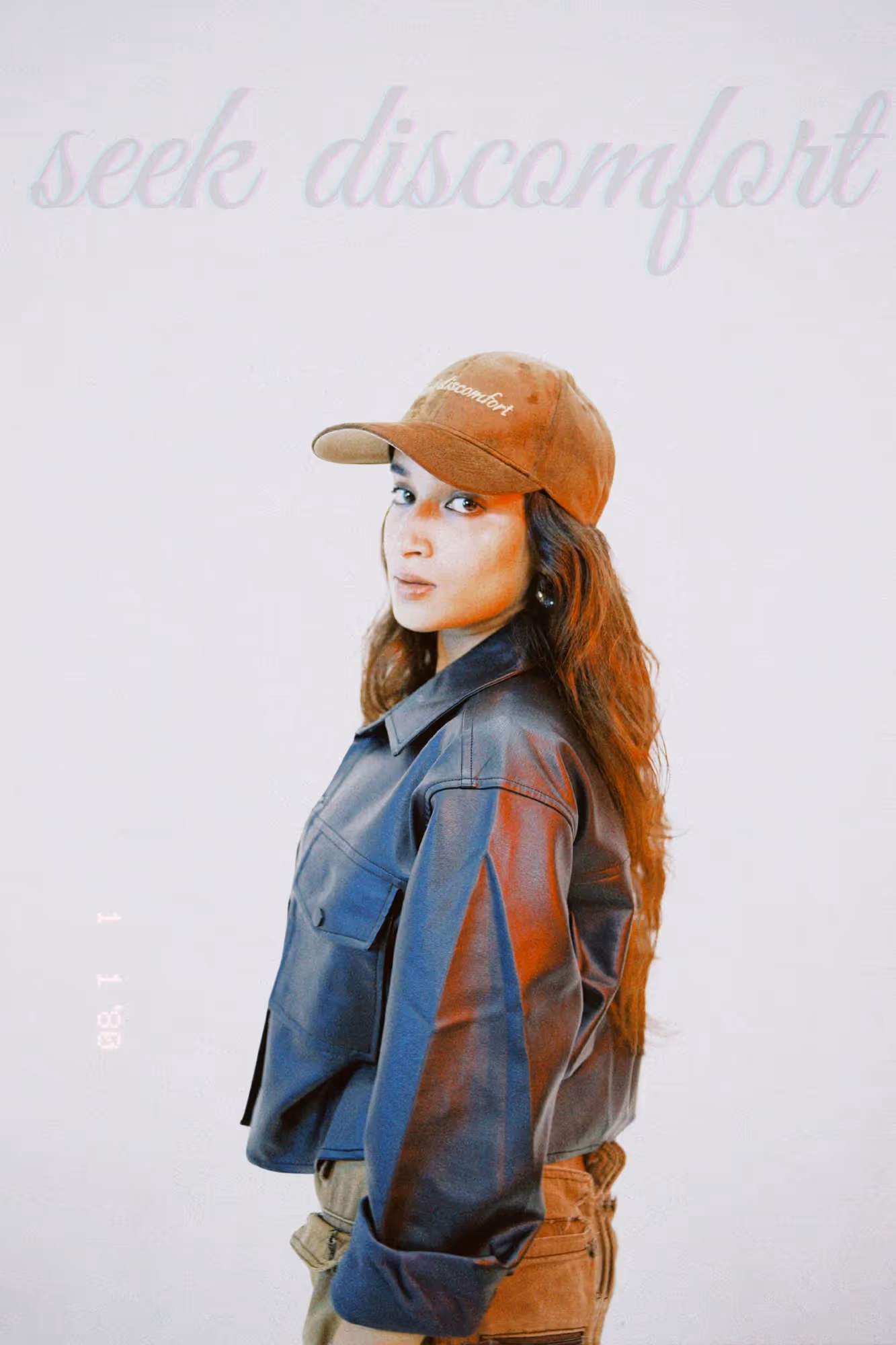 Seek Discomfort Mocha Brown Suede Baseball Cap image 8