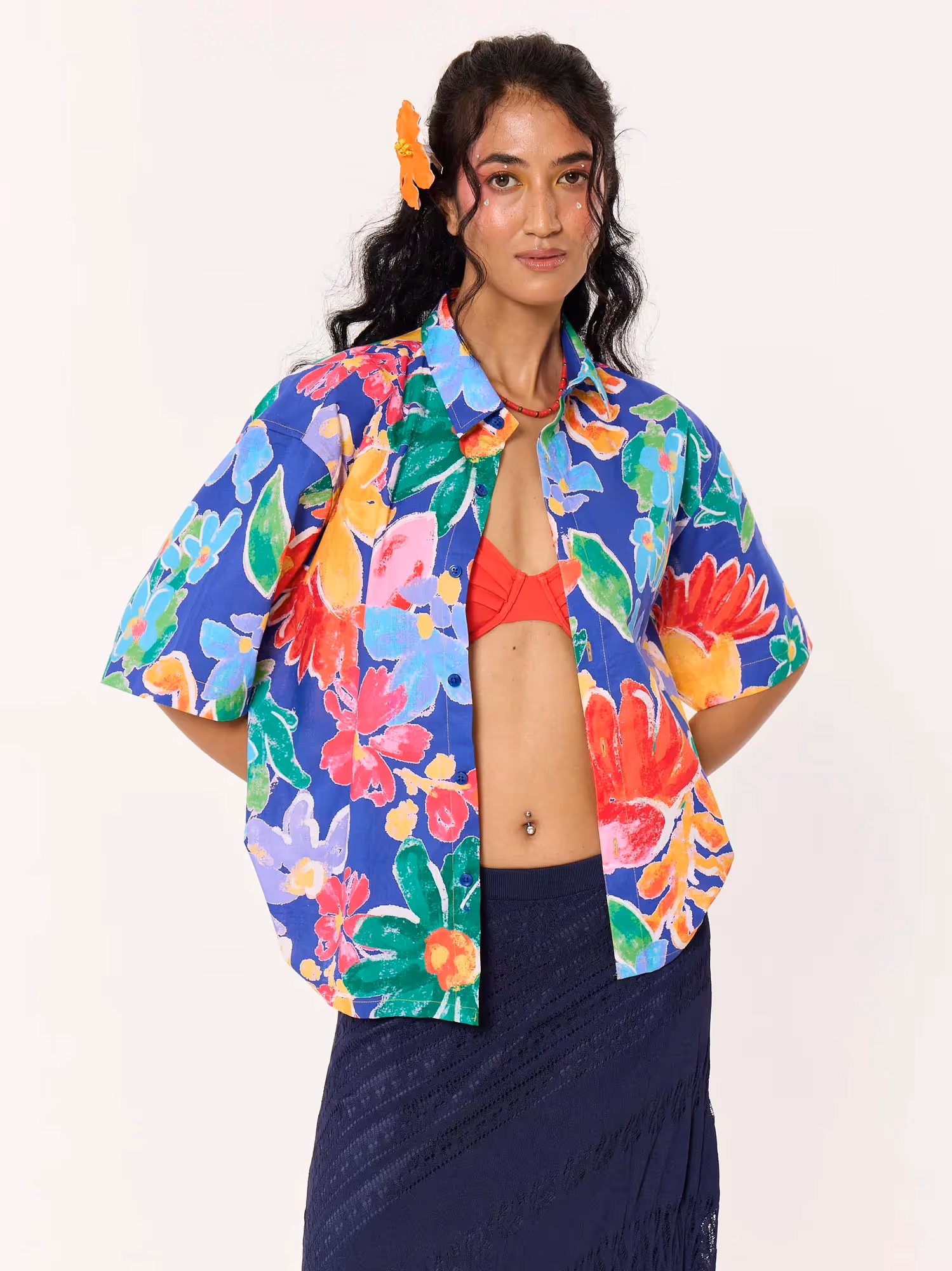A Day in Tulum Printed Cropped Shirt image 4