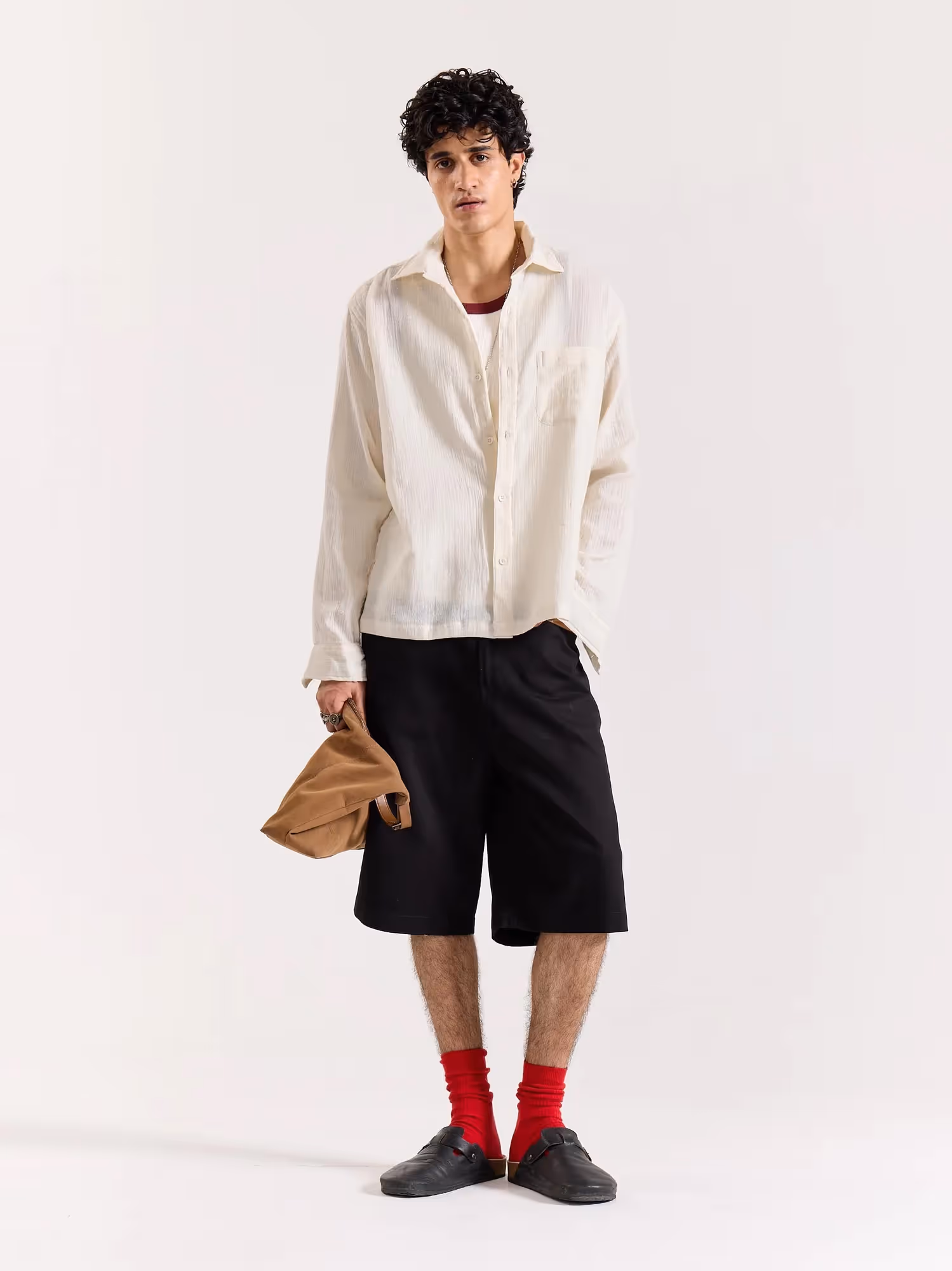 Almond White Gauze Holiday Shirt image 1