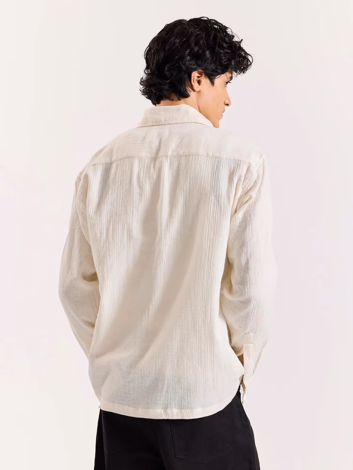 Almond White Gauze Holiday Shirt image 5