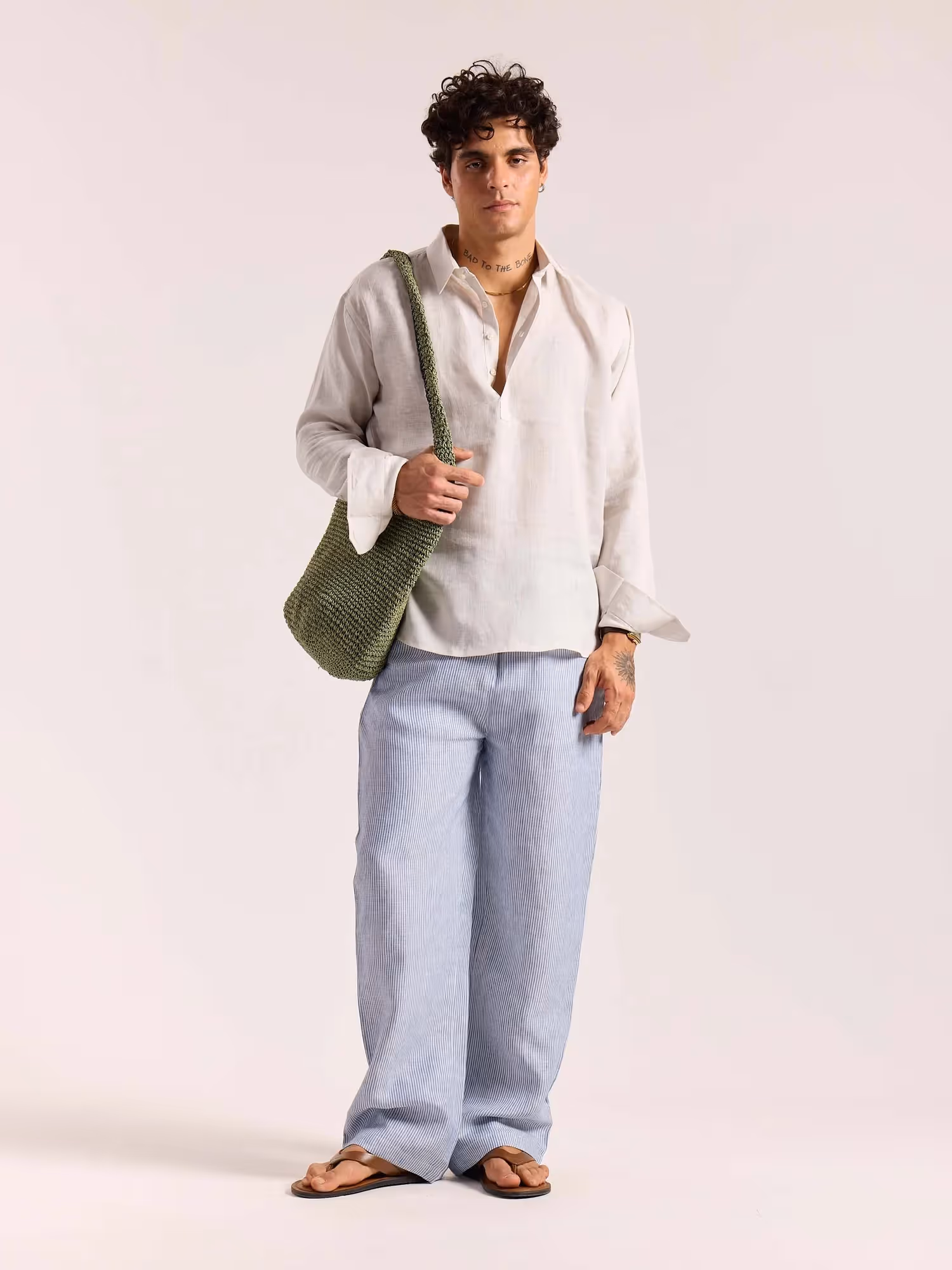 Almond White Linen Pullover image 1
