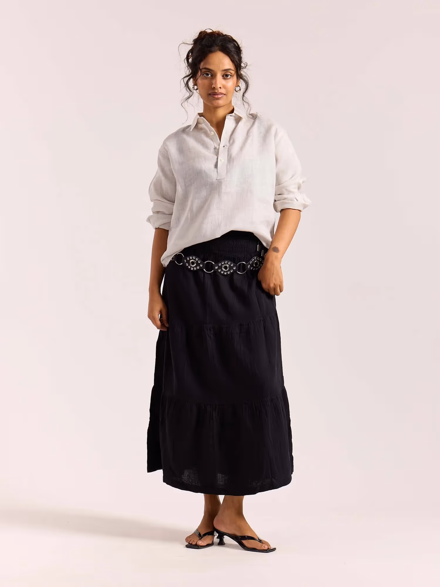 Almond White Linen Pullover  image 2