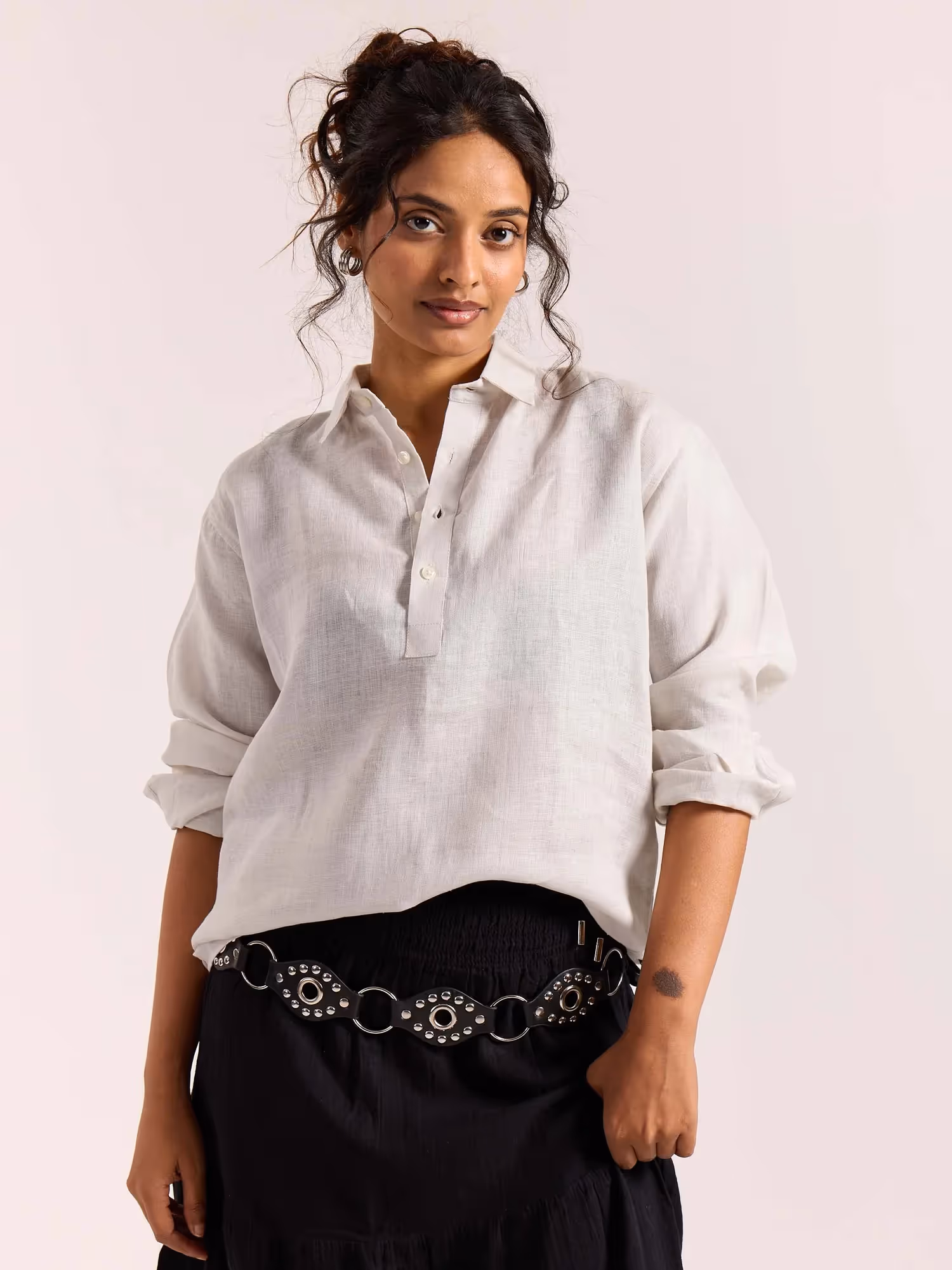 Almond White Linen Pullover  image 4