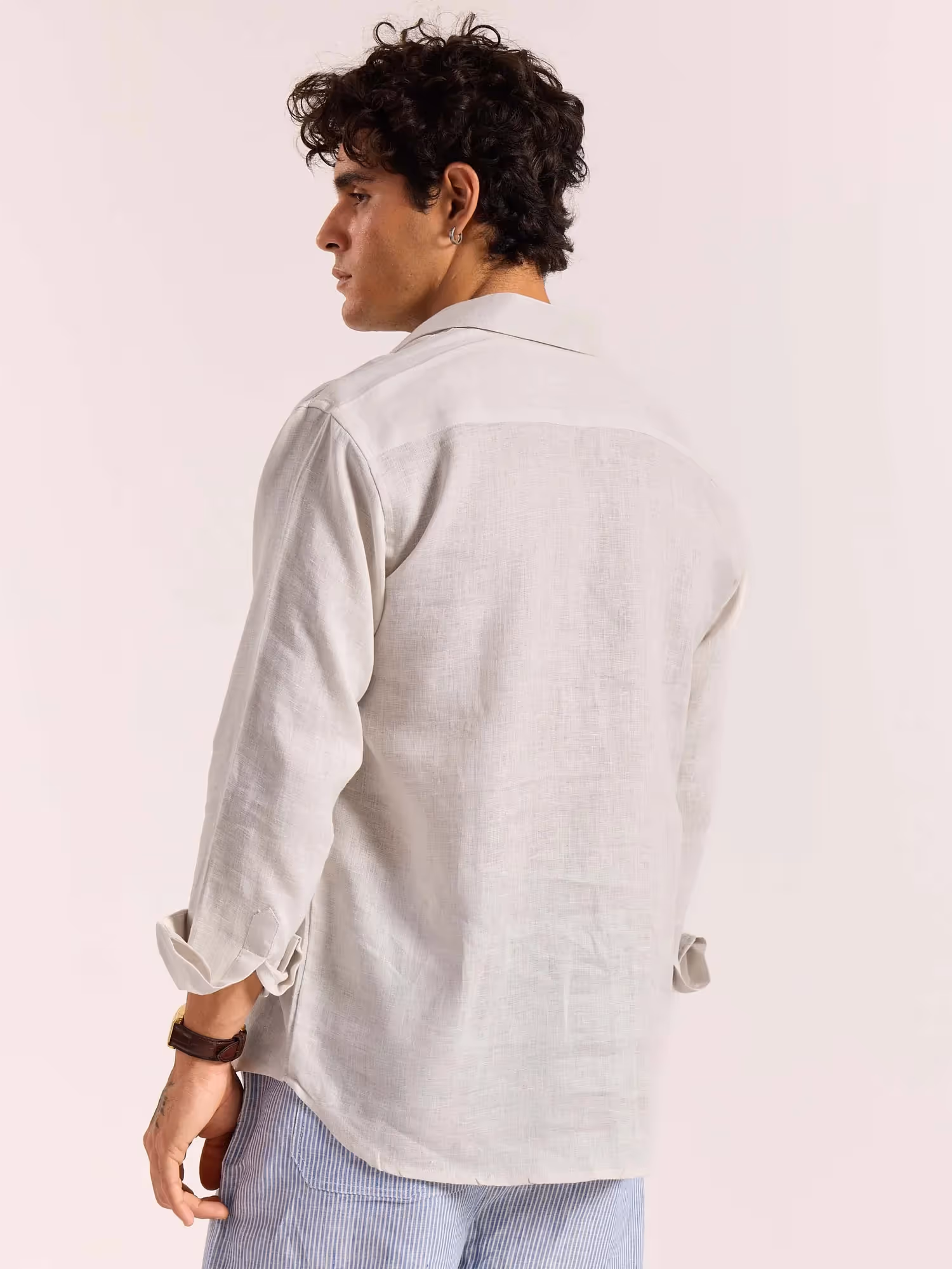 Almond White Linen Pullover  image 8