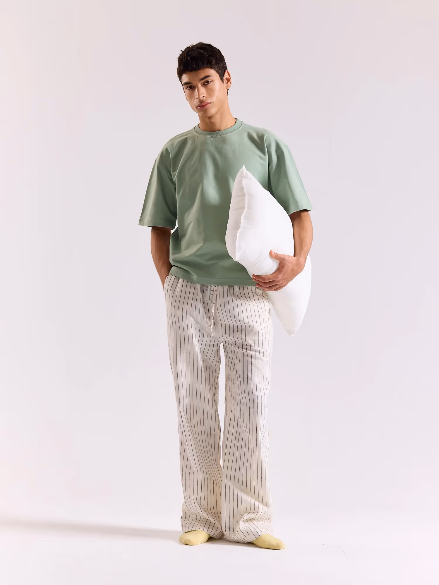 Aqua Green Loose Fit Cropped T-Shirt image 1