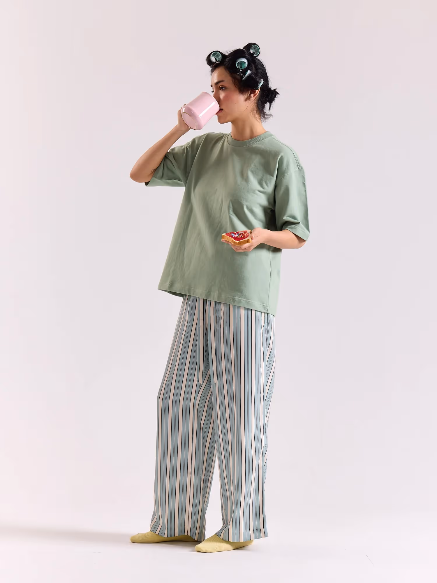 Aqua Green Loose Fit Cropped T-Shirt image 6