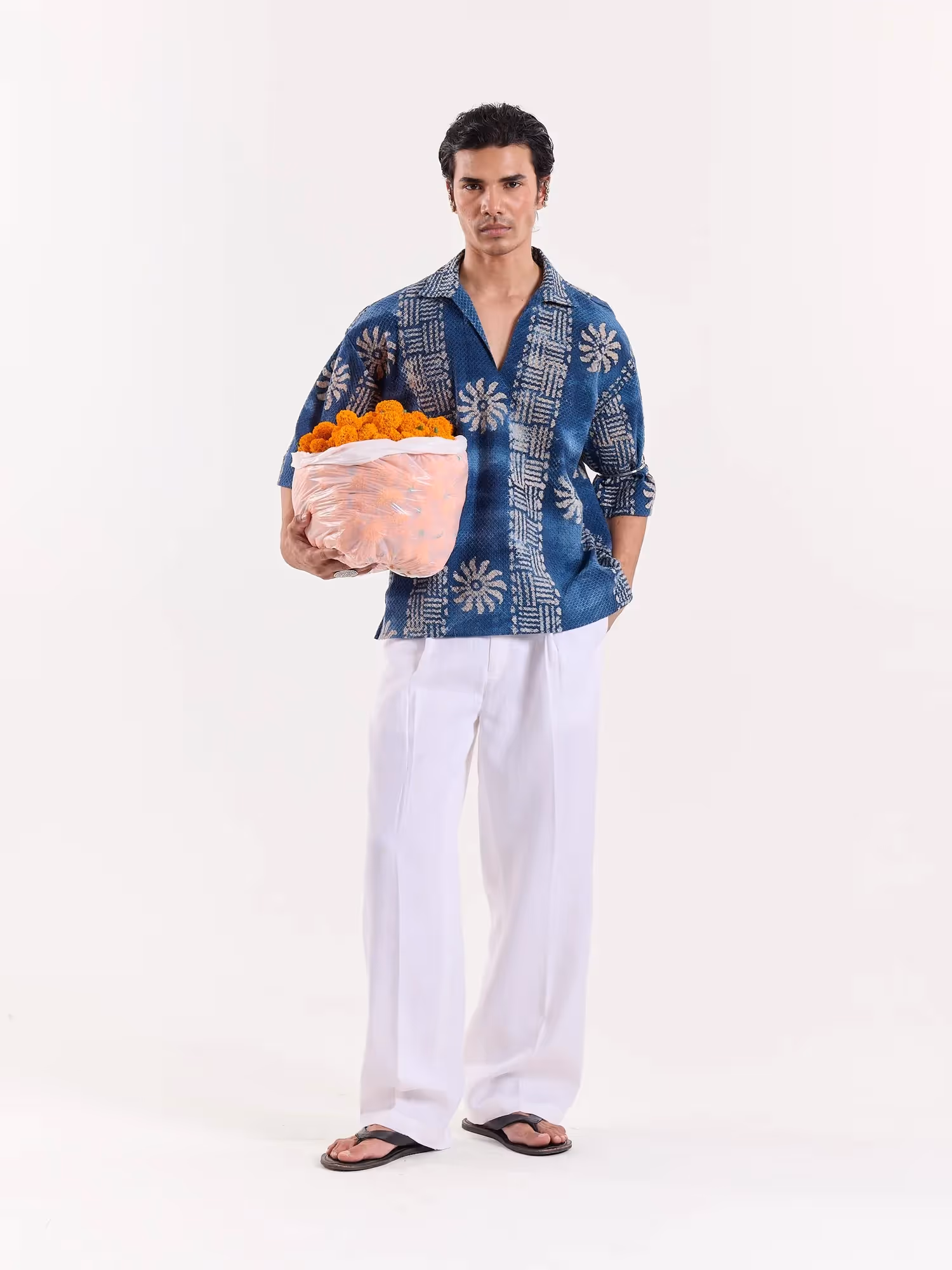 Baatik Blue Pullover Shirt  image 1