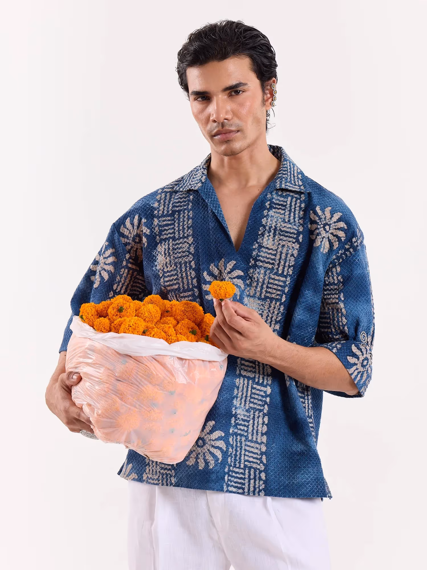 Baatik Blue Pullover Shirt  image 3