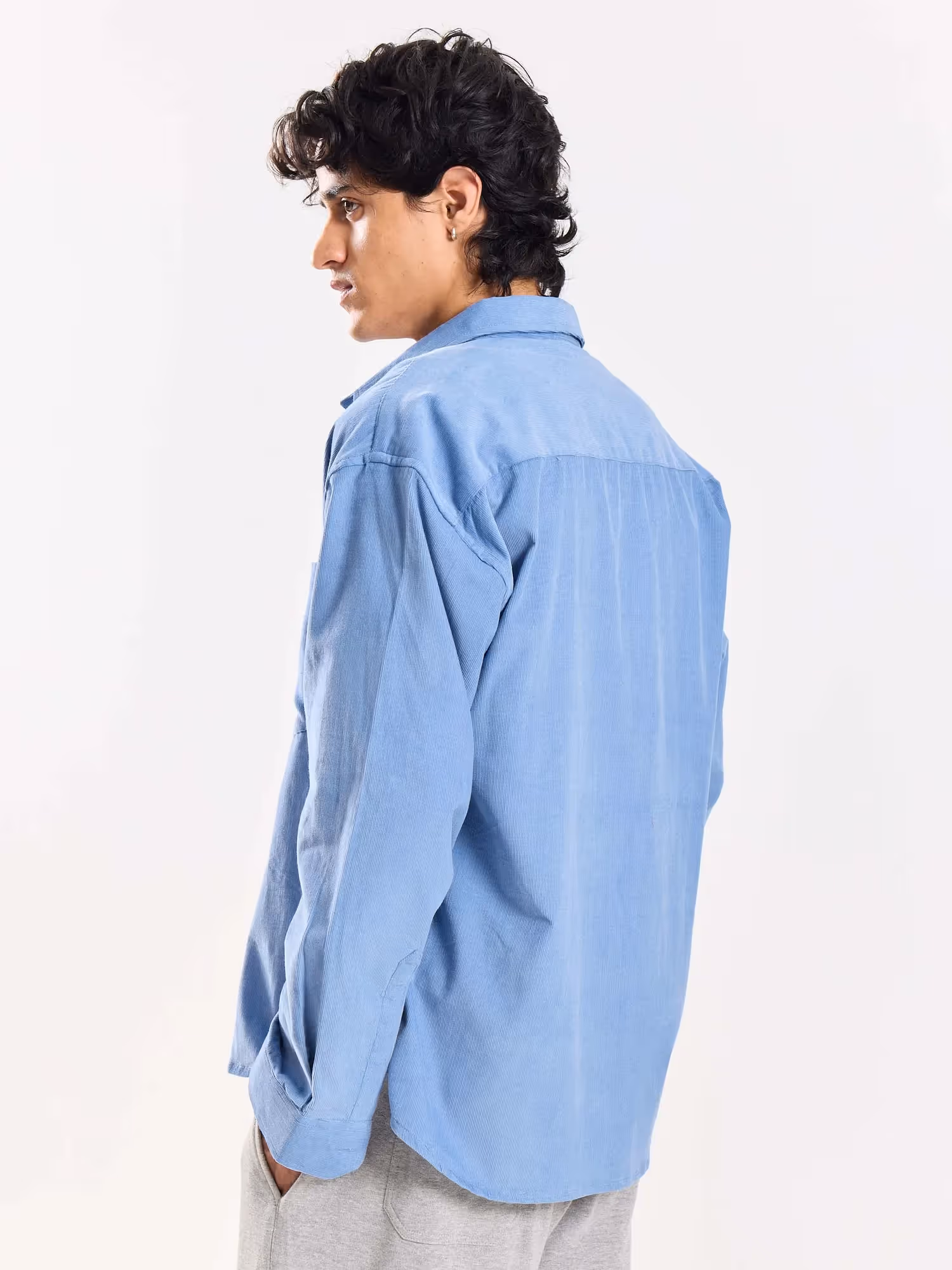 Baby Blue Corduroy Oversized Shirt image 6