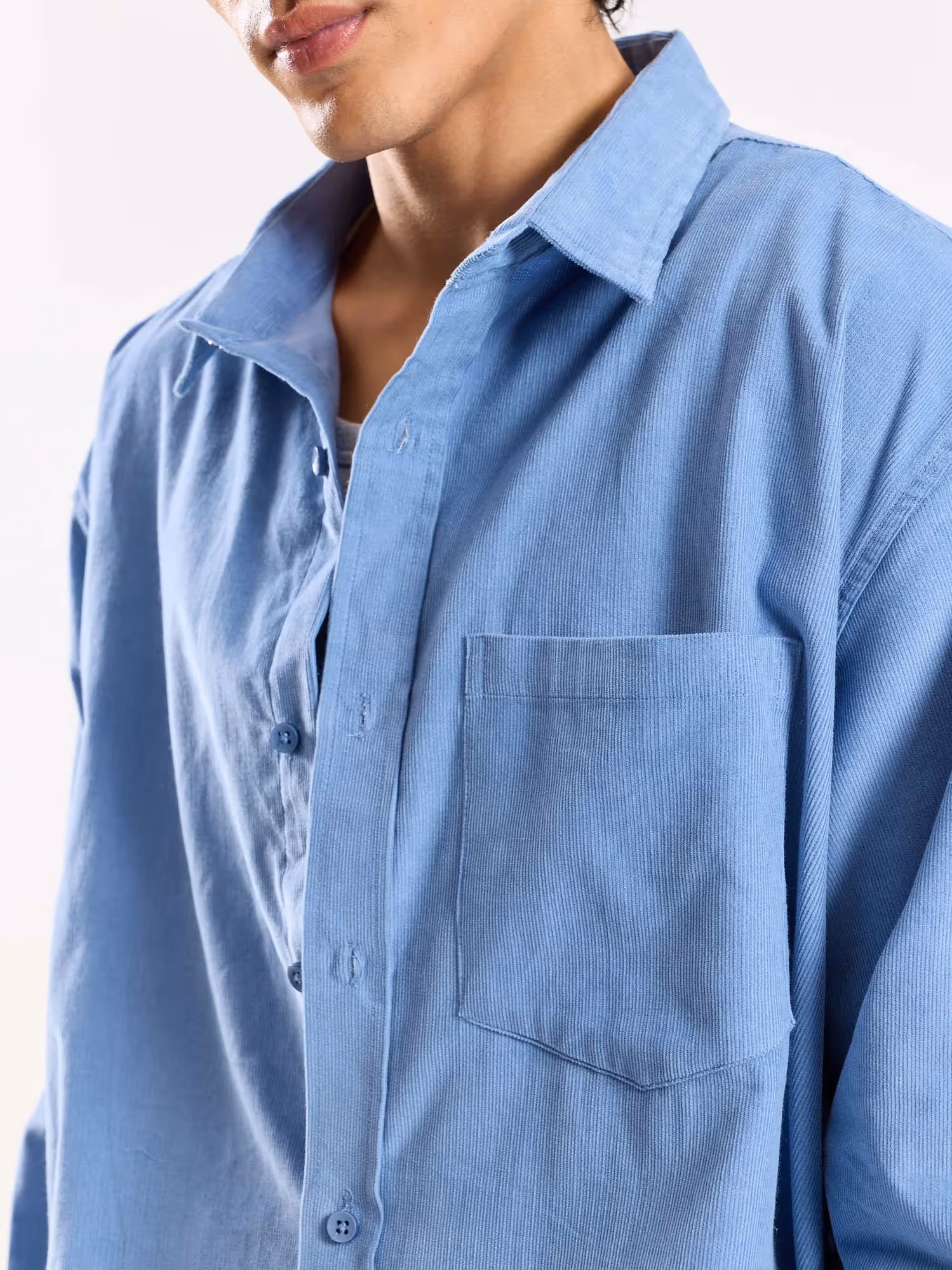 Baby Blue Corduroy Oversized Shirt image 7