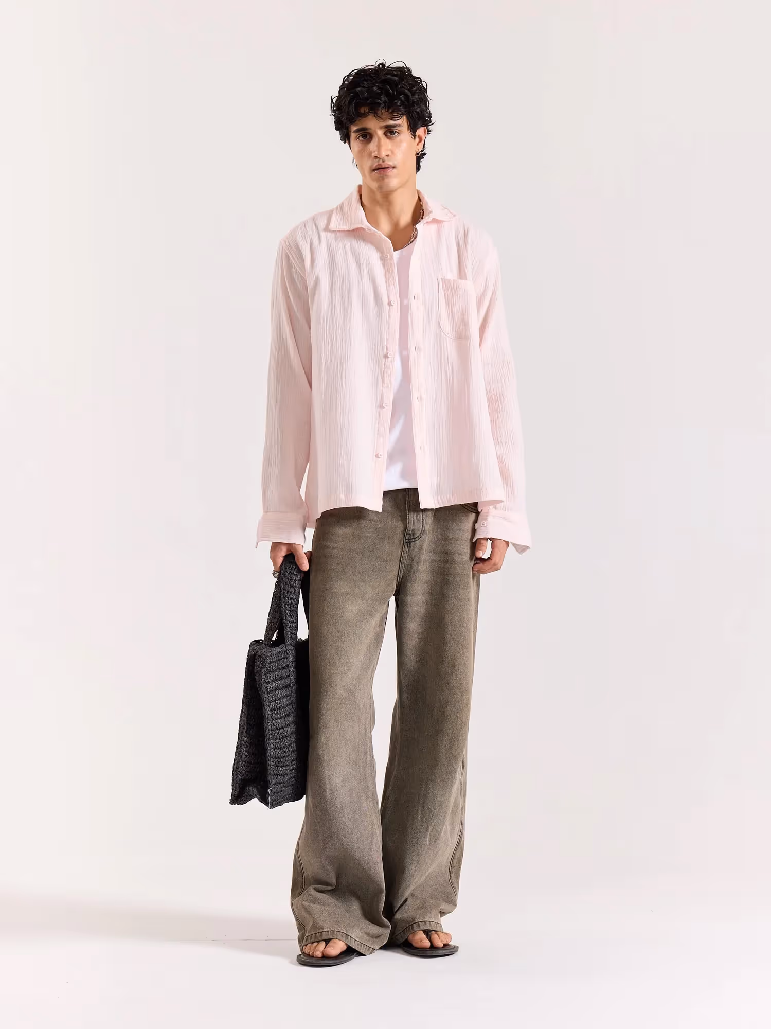 Baby Pink Gauze Holiday Shirt image 1