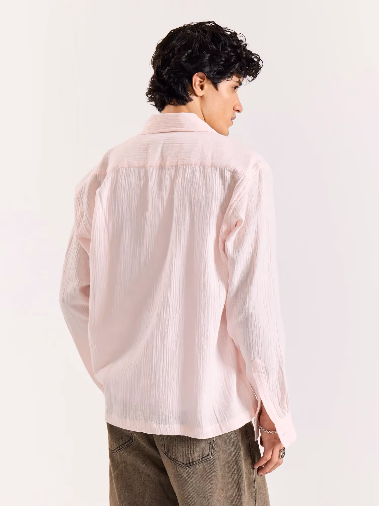 Baby Pink Gauze Holiday Shirt image 5