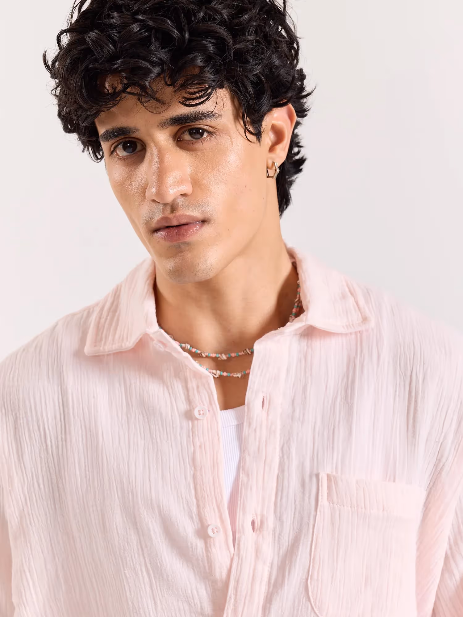 Baby Pink Gauze Holiday Shirt image 6