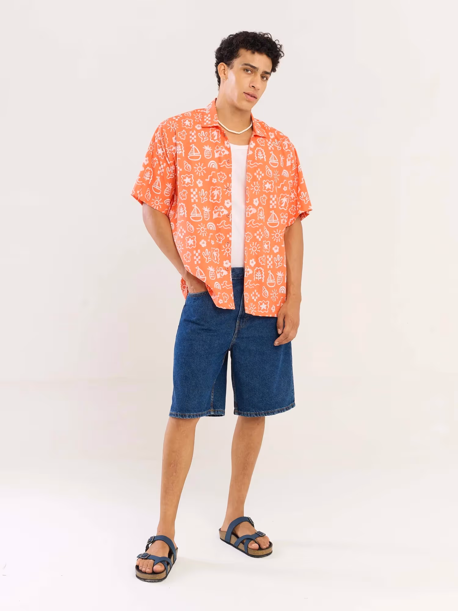 Beach Paradise Doodle Printed Shirt image 1
