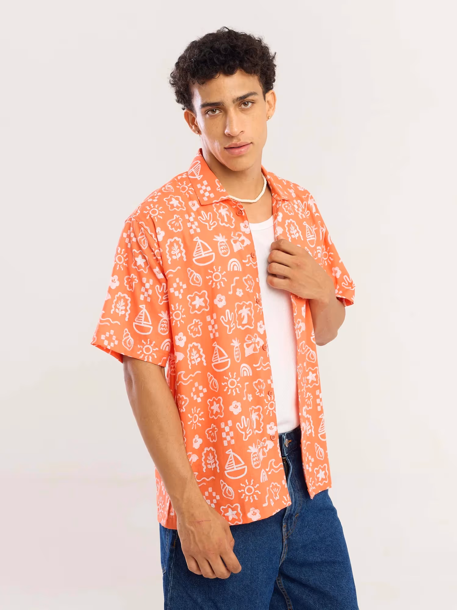 Beach Paradise Doodle Printed Shirt image 3