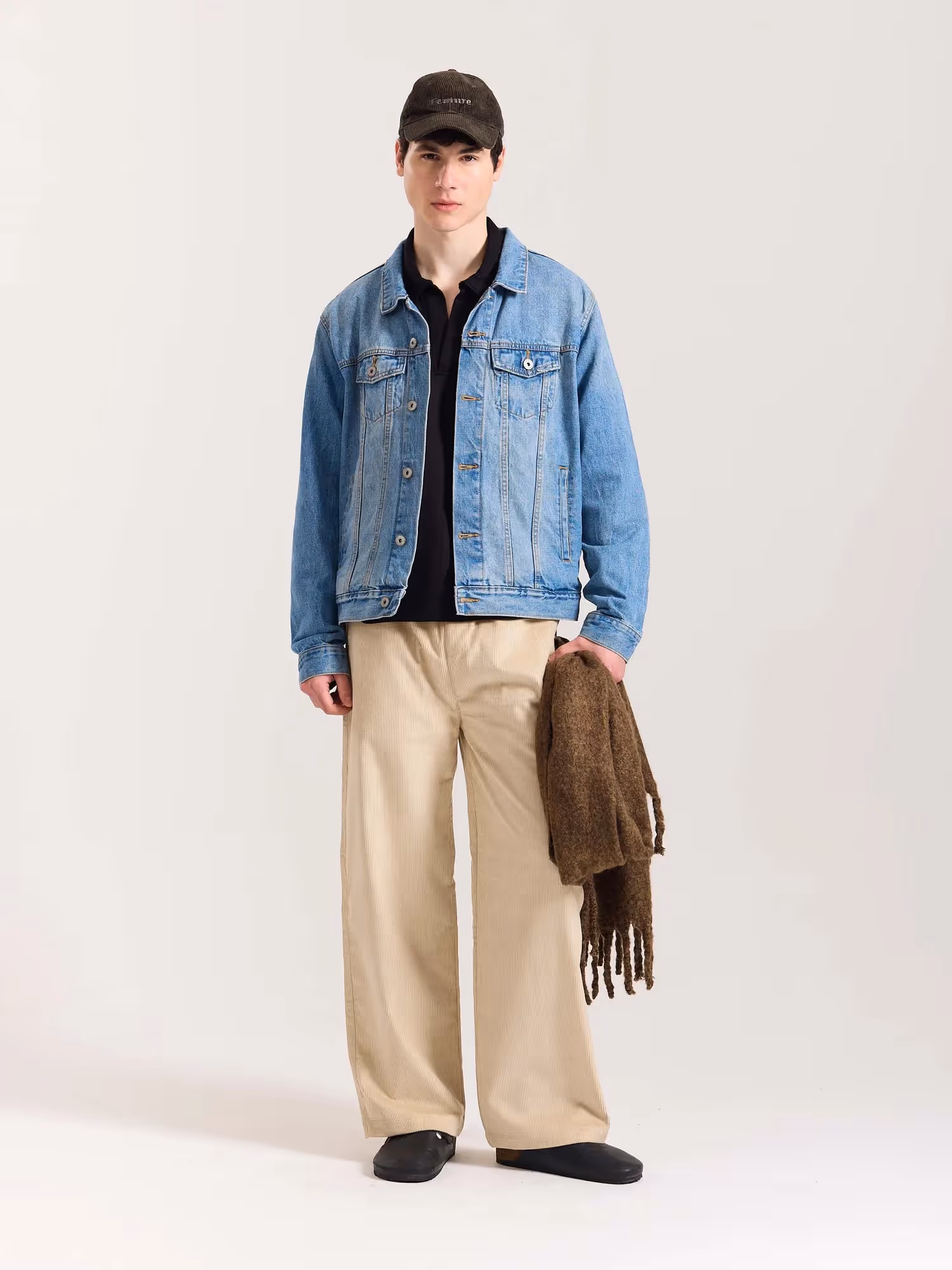 Beige Corduroy Pull-on Pants image 1