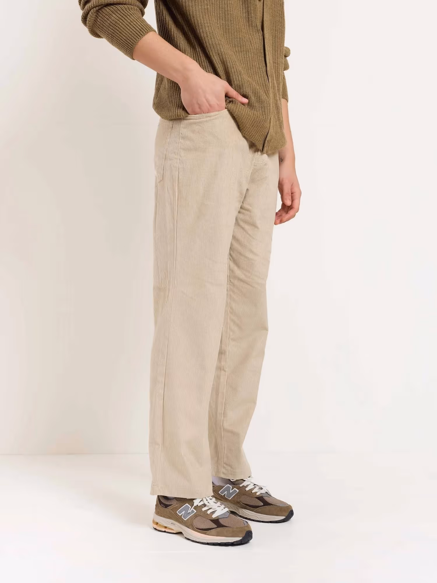 Beige Corduroy Trousers  image 4
