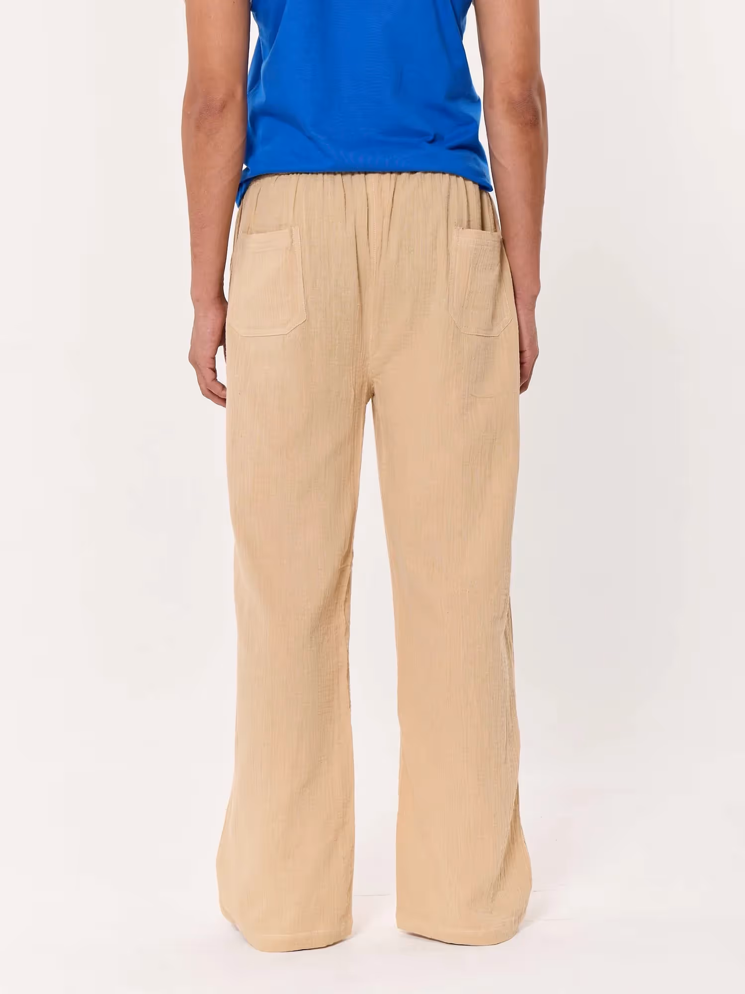 Beige Gauze Pull-on Pants image 7