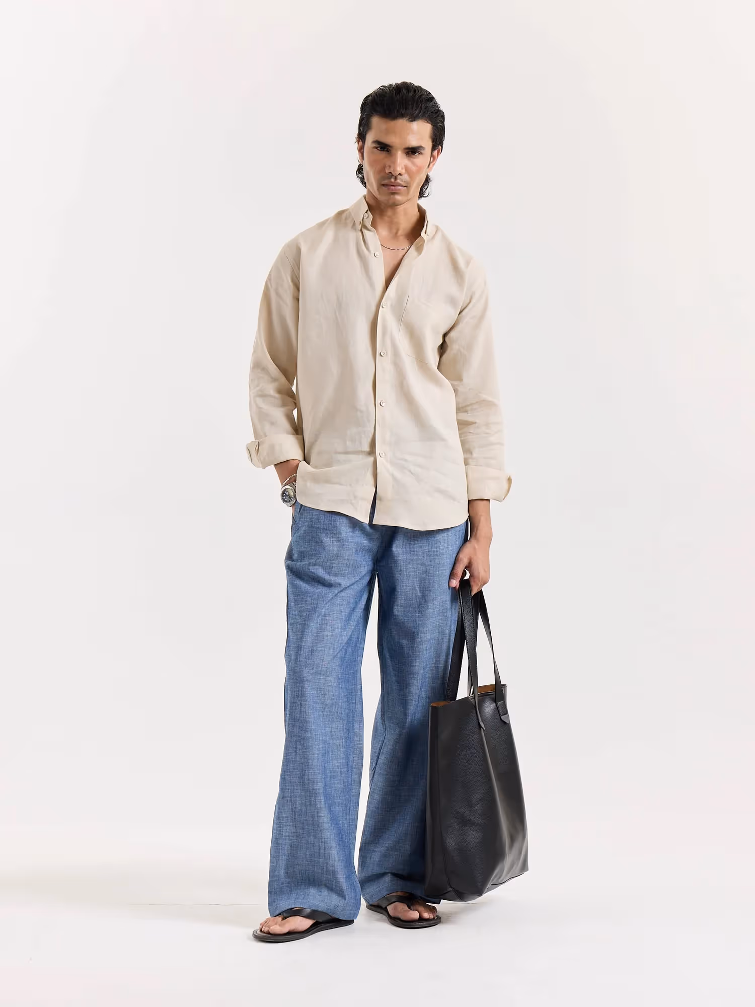 Beige Irish Linen Shirt image 1