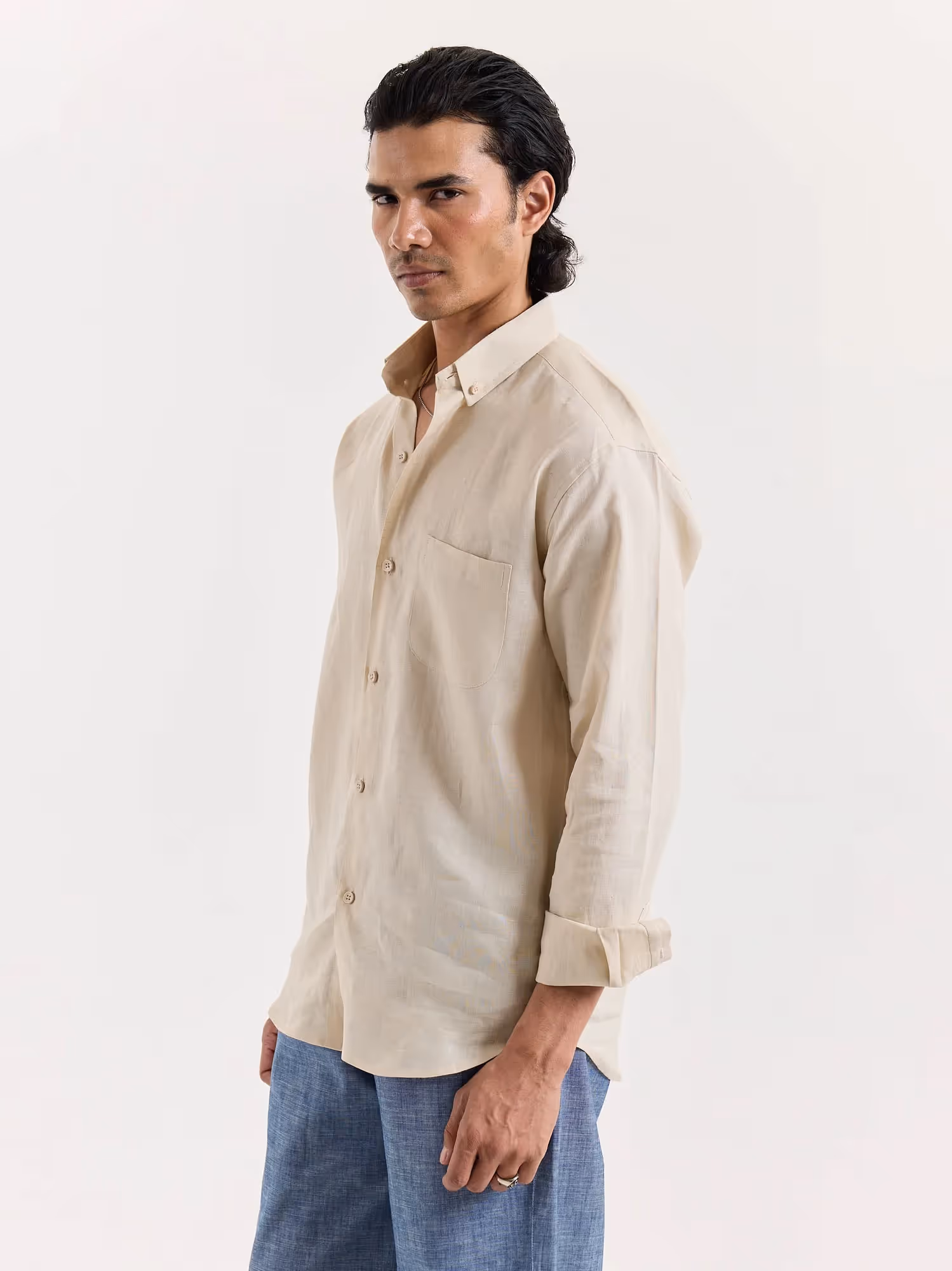 Beige Irish Linen Shirt image 5