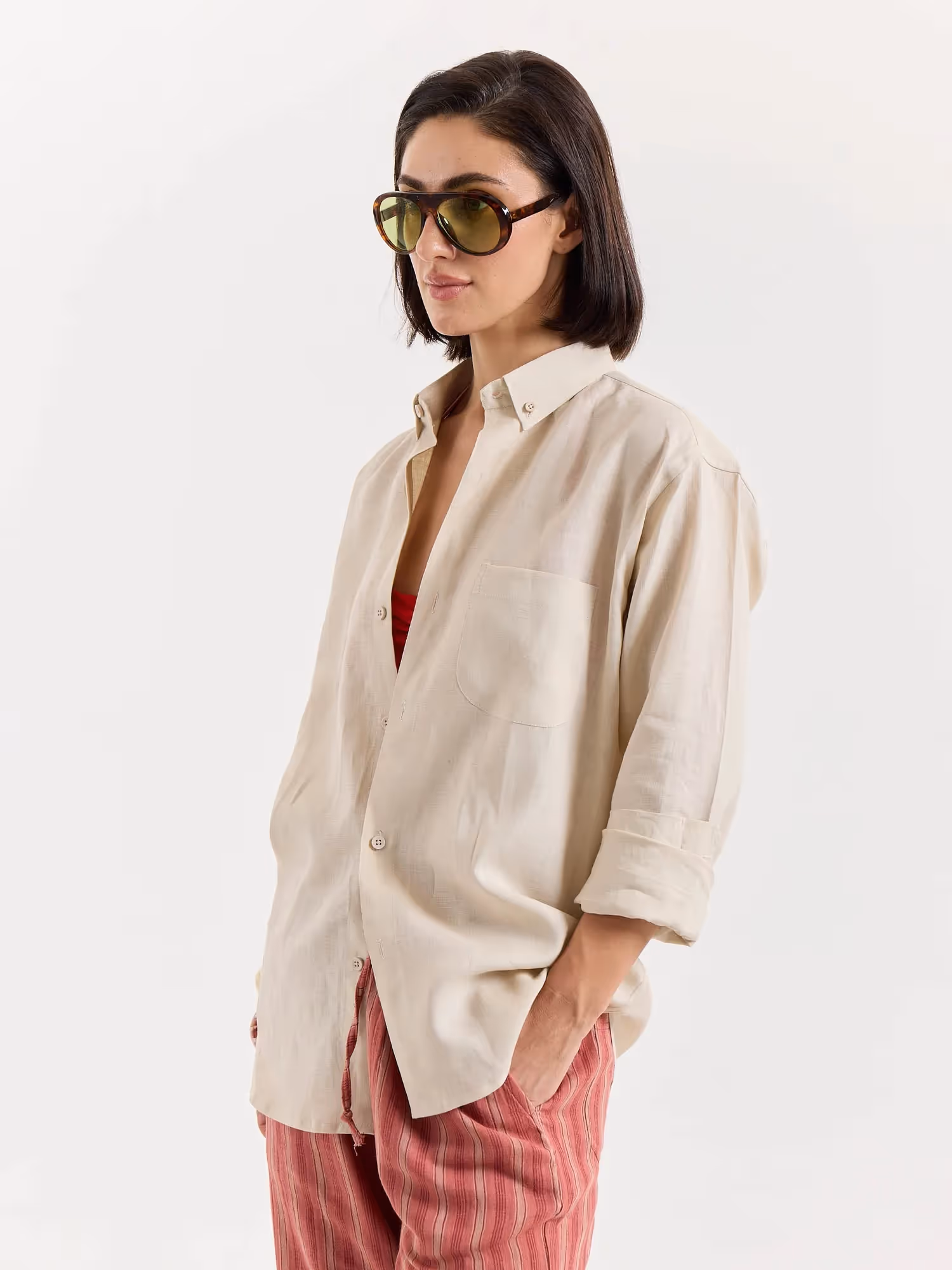 Beige Irish Linen Shirt image 6