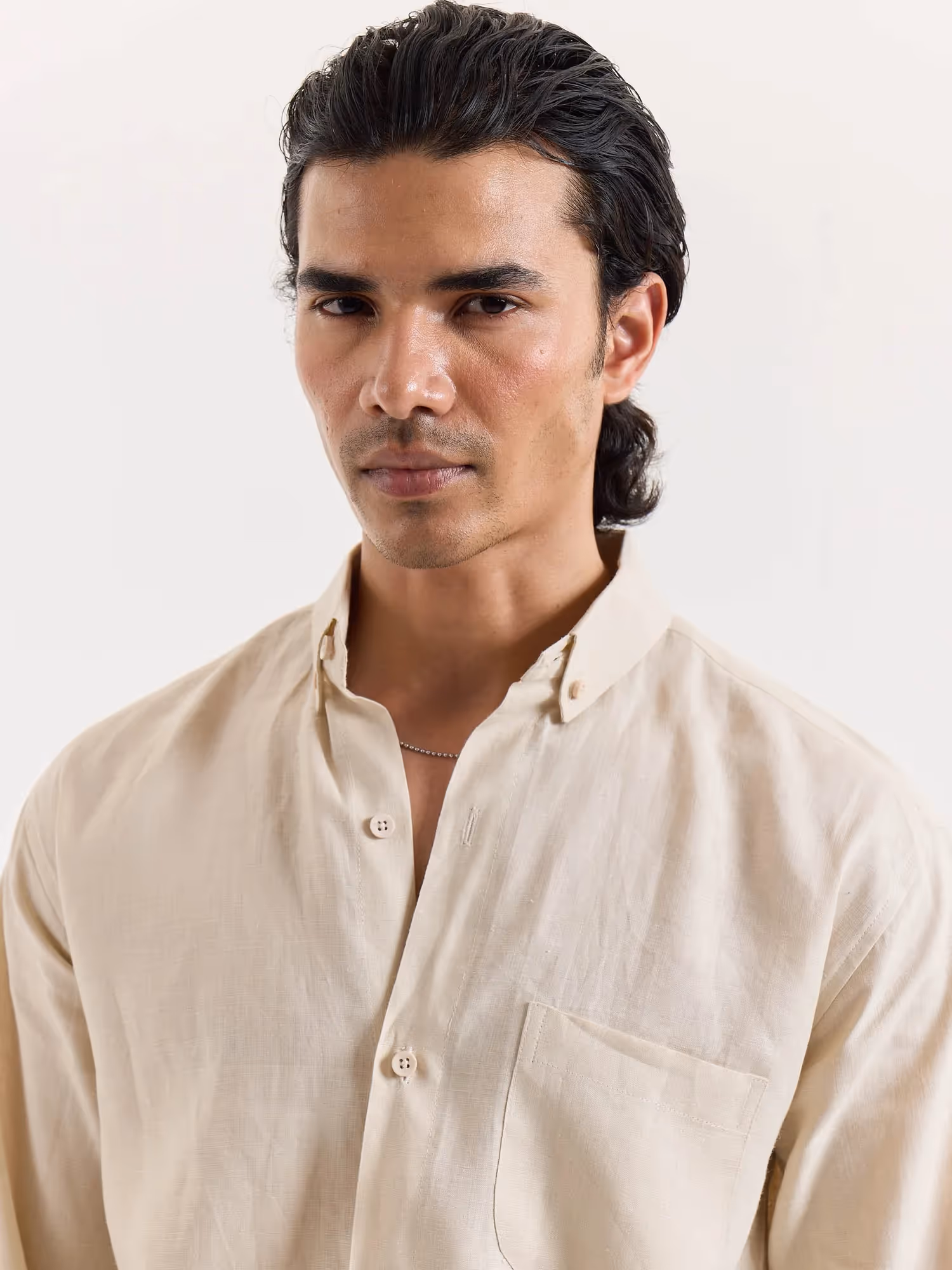Beige Irish Linen Shirt image 8