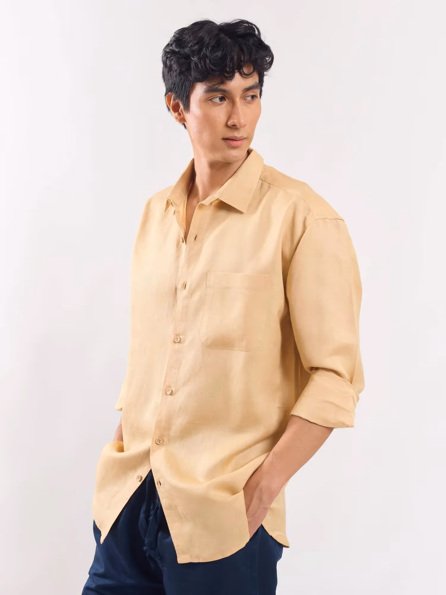 Beige Linen Shirt image 4