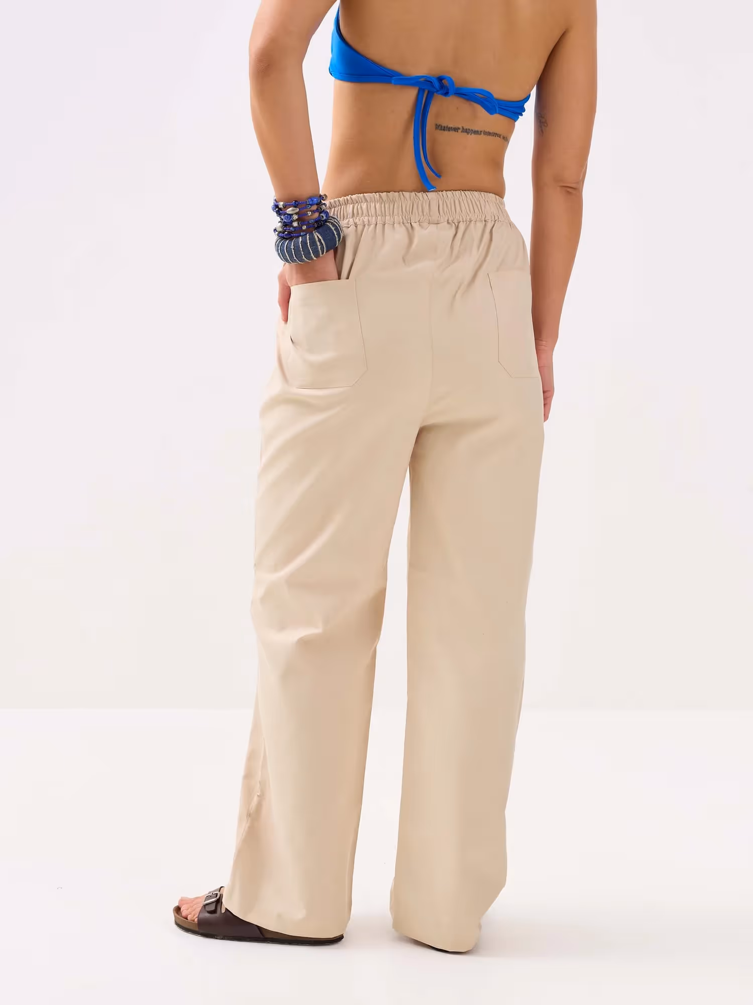 Beige Oxford Pull-on Pants  image 8